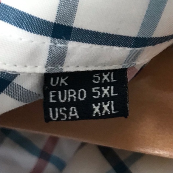 Barbour Large Checks Button Down Collar Shirt Cotton White Blue Long Sleeve XXL - Picture 6 of 13